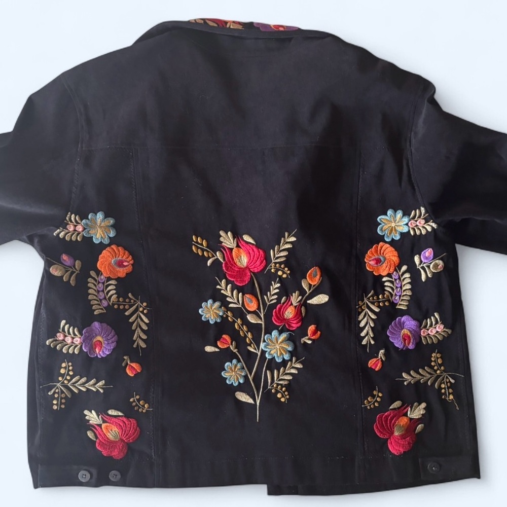 Coldwater Creek Vintage Embroidered Velvet Shirt Jacket - Picture 4 of 7